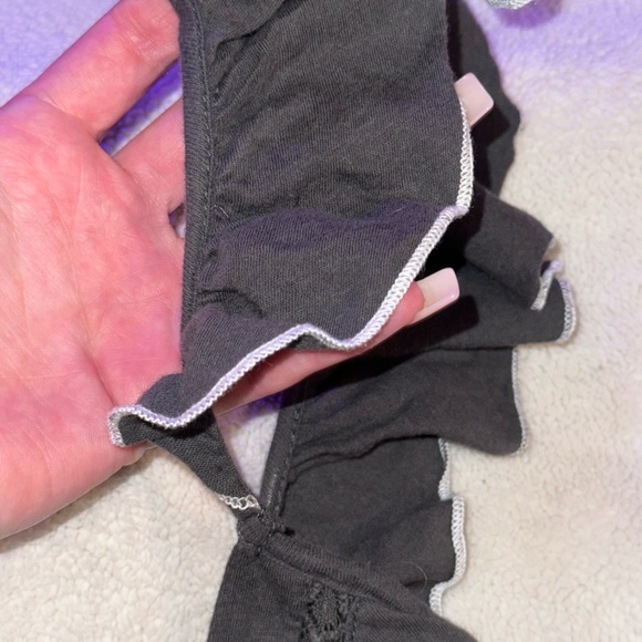 Gray Ruffle Trim Top - Picture 5 of 6